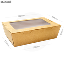1600ml Kraft Paper Window Lunch Box 200/ctn