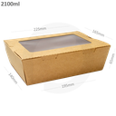 2100ml Kraft Paper Window Lunch Box 200/ctn