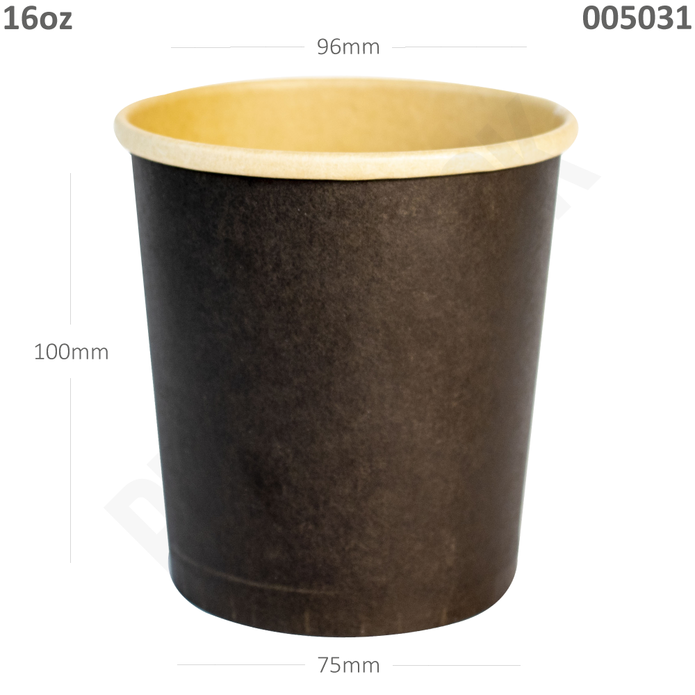 Black 16oz Kraft Paper Soup Cup 300/ctn