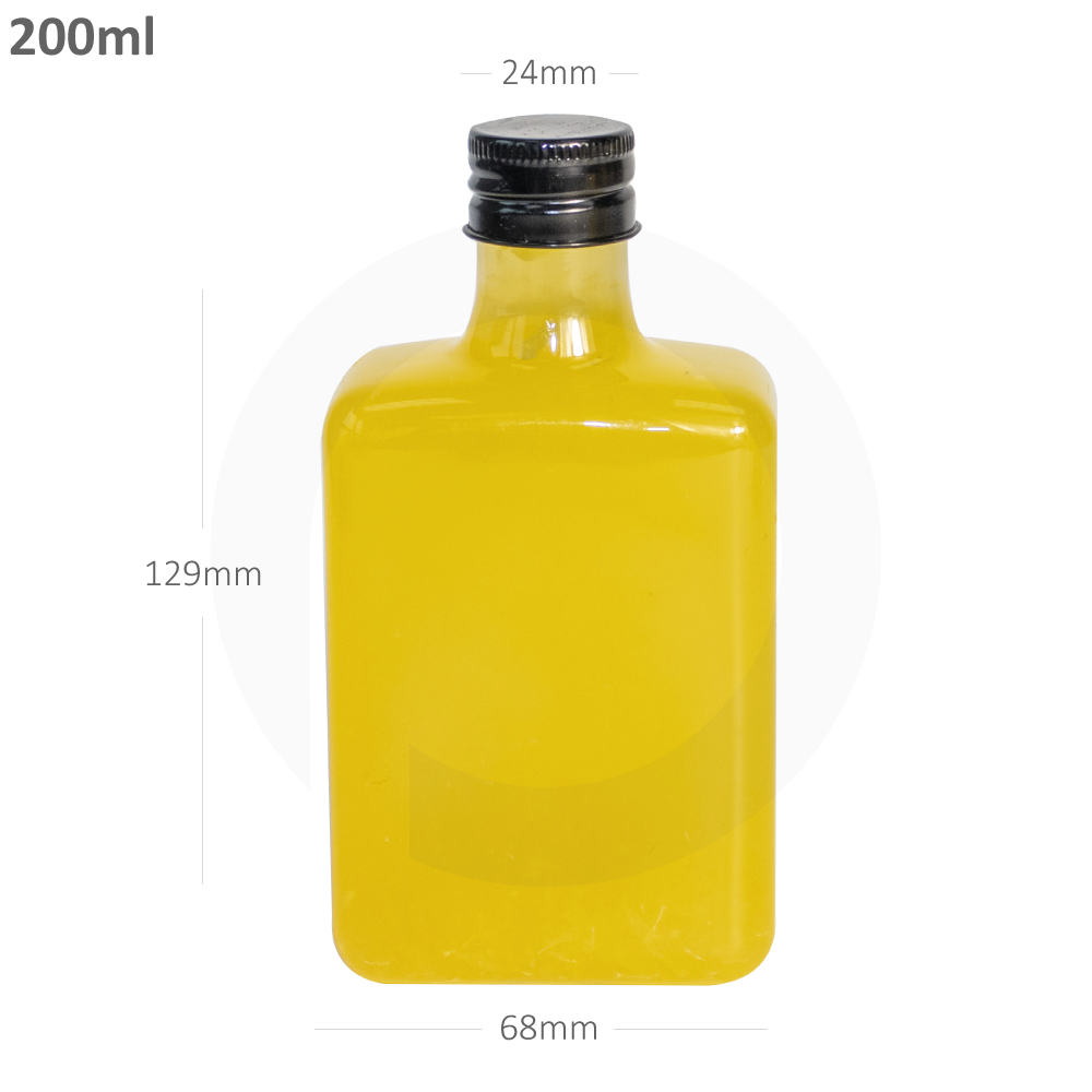200ml C PET Plastic Cold Brew Bottle Black Alu Cap 200/ctn