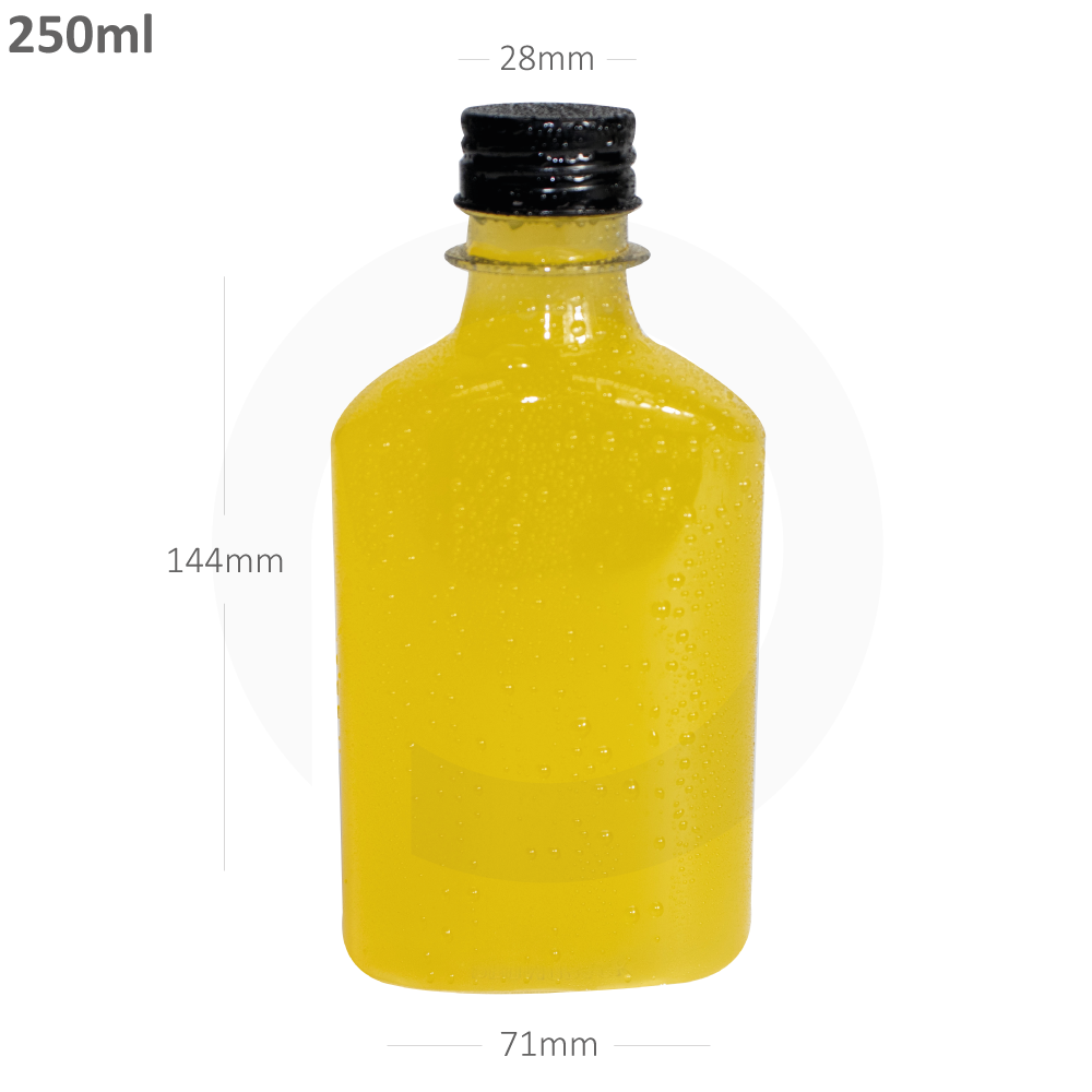 250ml A PET Plastic Cold Brew Bottle Black Alu Cap 200/ctn