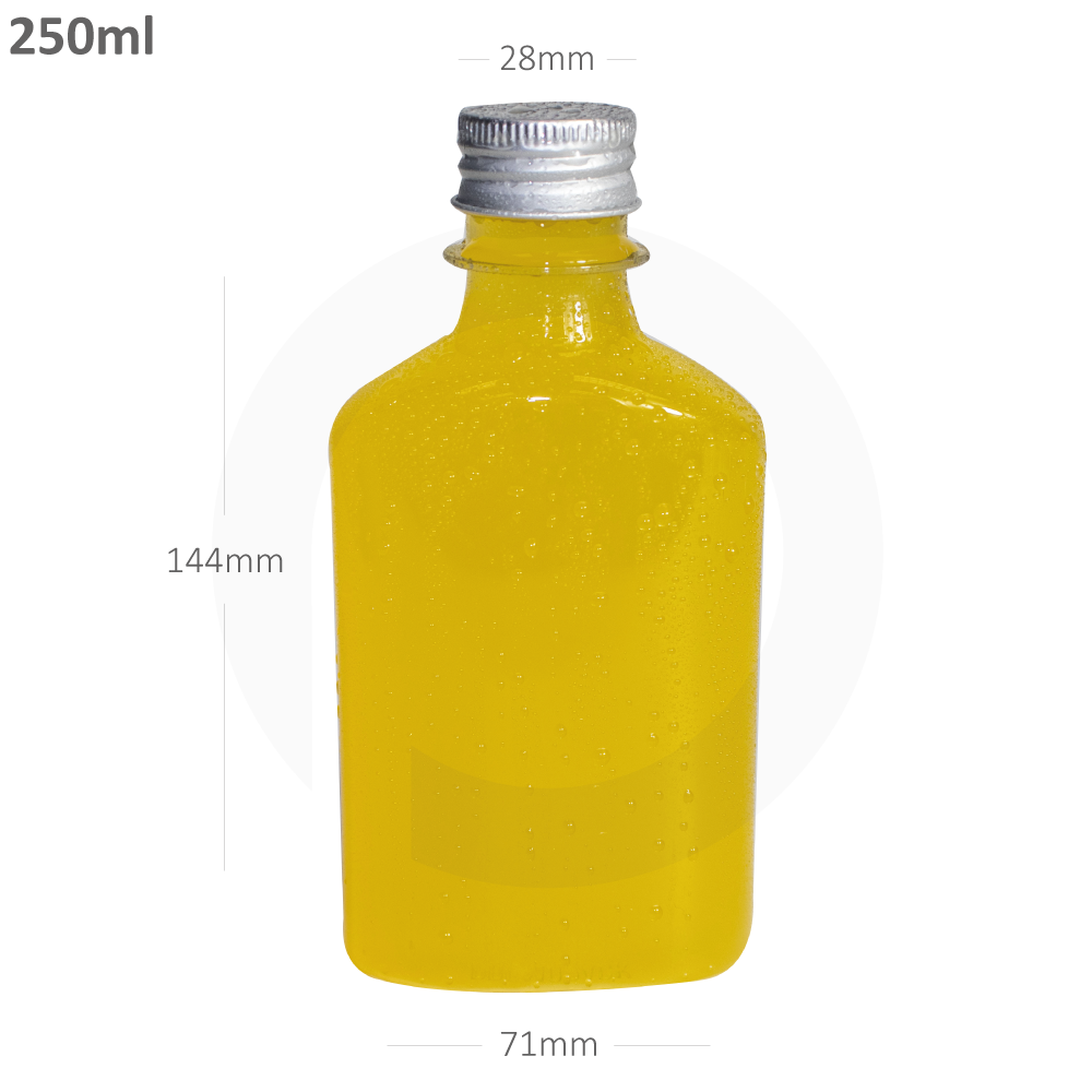 [368041] 250ml A PET Plastic Cold Brew Bottle Silver Alu Cap 200/ctn