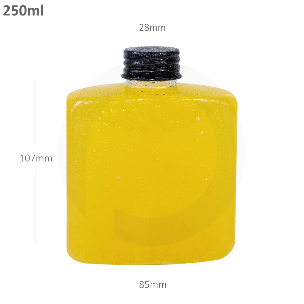 250ml B PET Plasitc Cold Brew Bottle Black Alu Cap 200/ctn