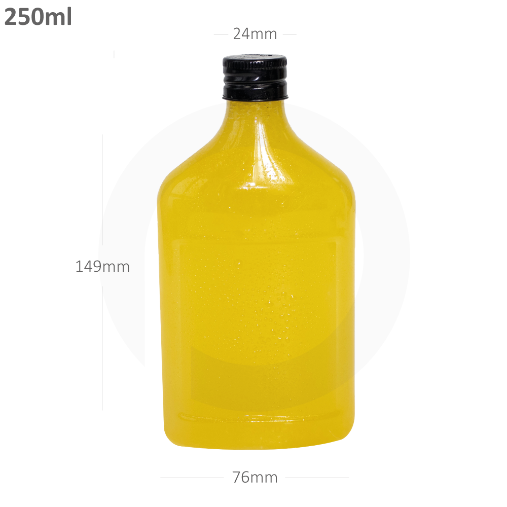 250ml D PET Plastic Cold Brew Bottle Black Alu Cap 200/ctn