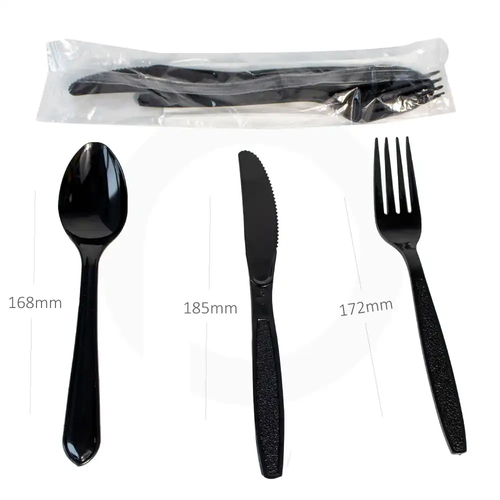 [004027] Black PS Plastic Food Kit Film Wrap 500/ctn