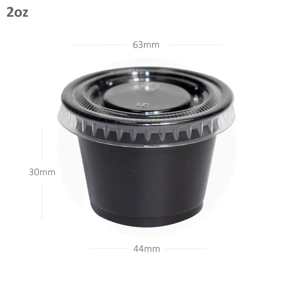 2oz PP Plastic Sauce Cup with PET Lid 2000/ctn
