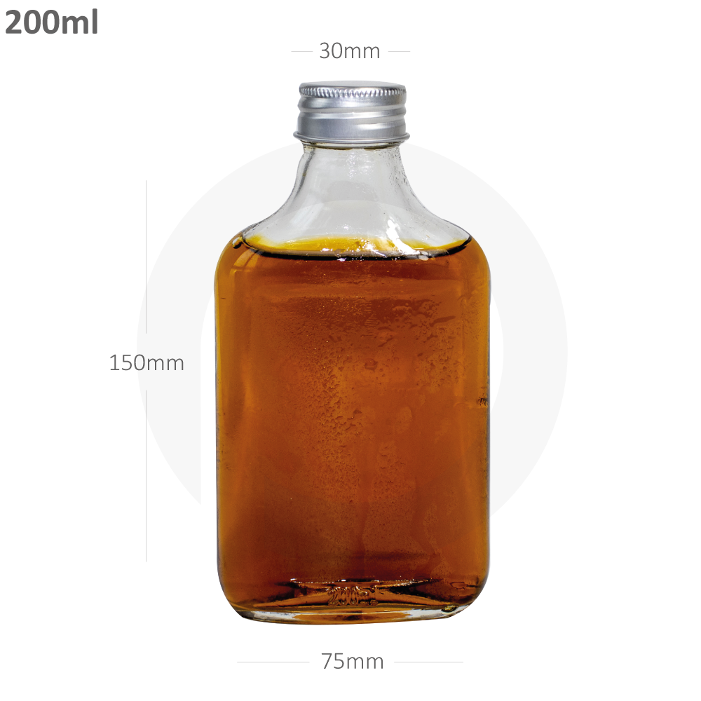200ml D Cold Brew Glass Bottle Silver Alu Cap 50/ctn
