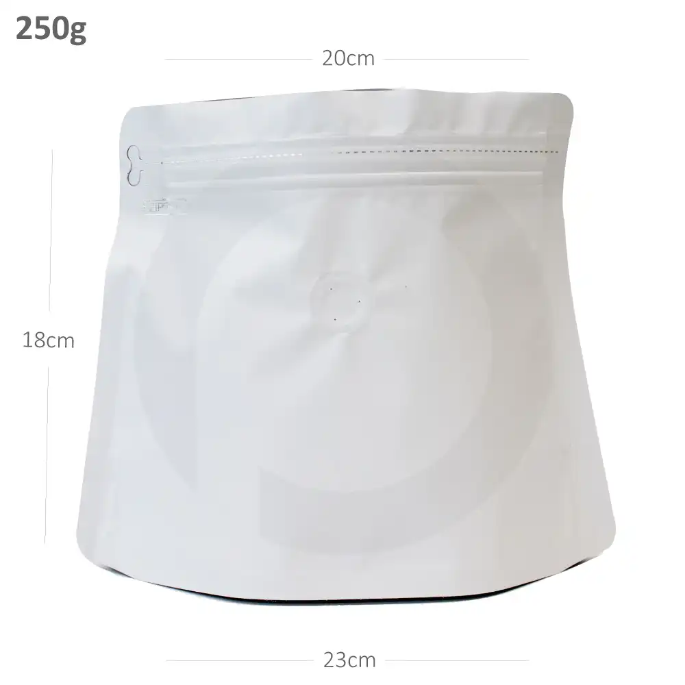 250g White Diamond Stand Up Ziplock Valve Bag 300/ctn