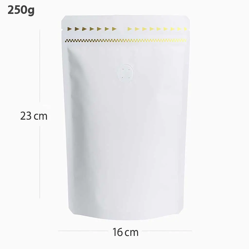250g White Stand Up Ziplock Valve Bag 300/ctn