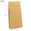 500g Kraft Flat Bottom Ziplock Valve Bag 300/ctn