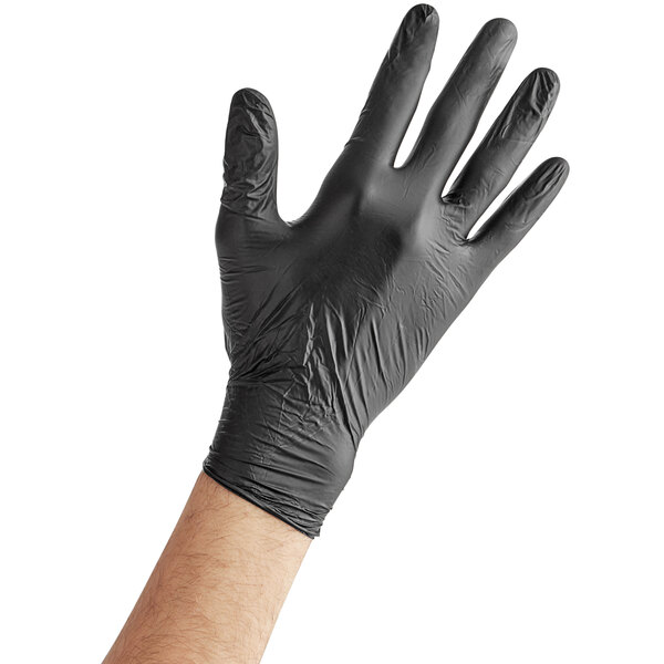 [351008] XLarge Black Vinyl Gloves 10box/ctn