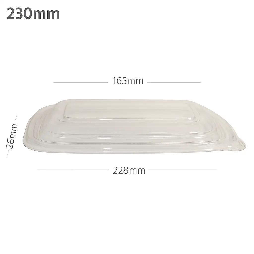 223mm PET Plastic Rectangular Container Lid 300/ctn