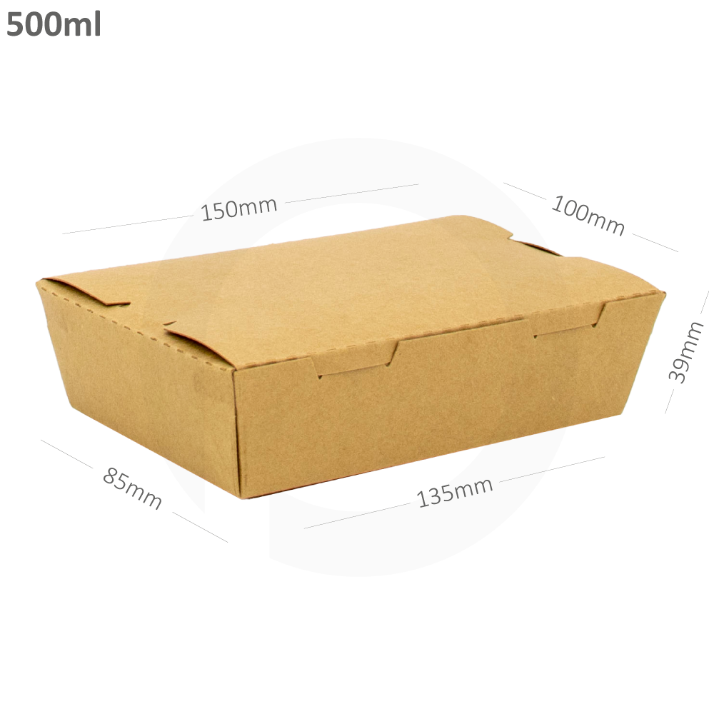 500ml A Kraft Paper Lunch Box 200/ctn