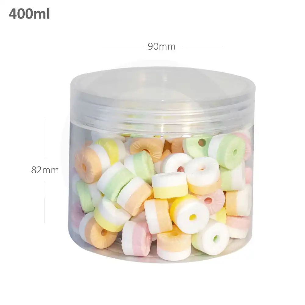400ml/90mm PET Plastic Jar Clear PP Cap 100/ctn