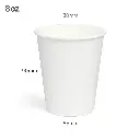 8oz Single Wall White Paper Cup 1000/ctn