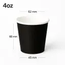 Black - 4oz Single Wall White Paper Cup 1000/ctn