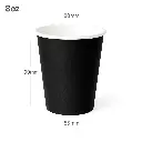 Black - 8oz Single Wall White Paper Cup 1000/ctn