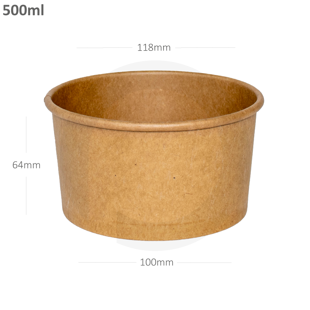 500ml Kraft Paper Soup Cup 500/ctn