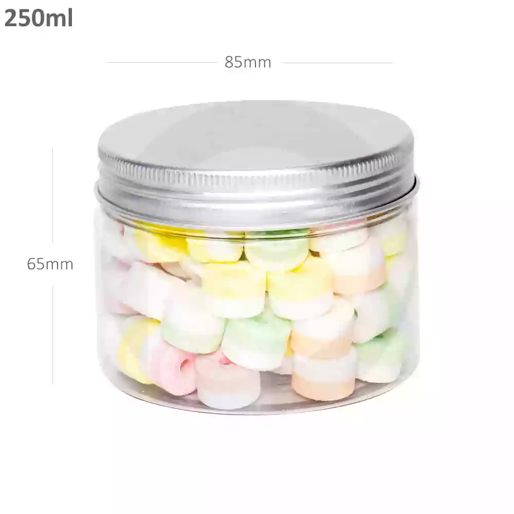 250ml/85mm PET Plastic Jar Alu Cap 100/ctn