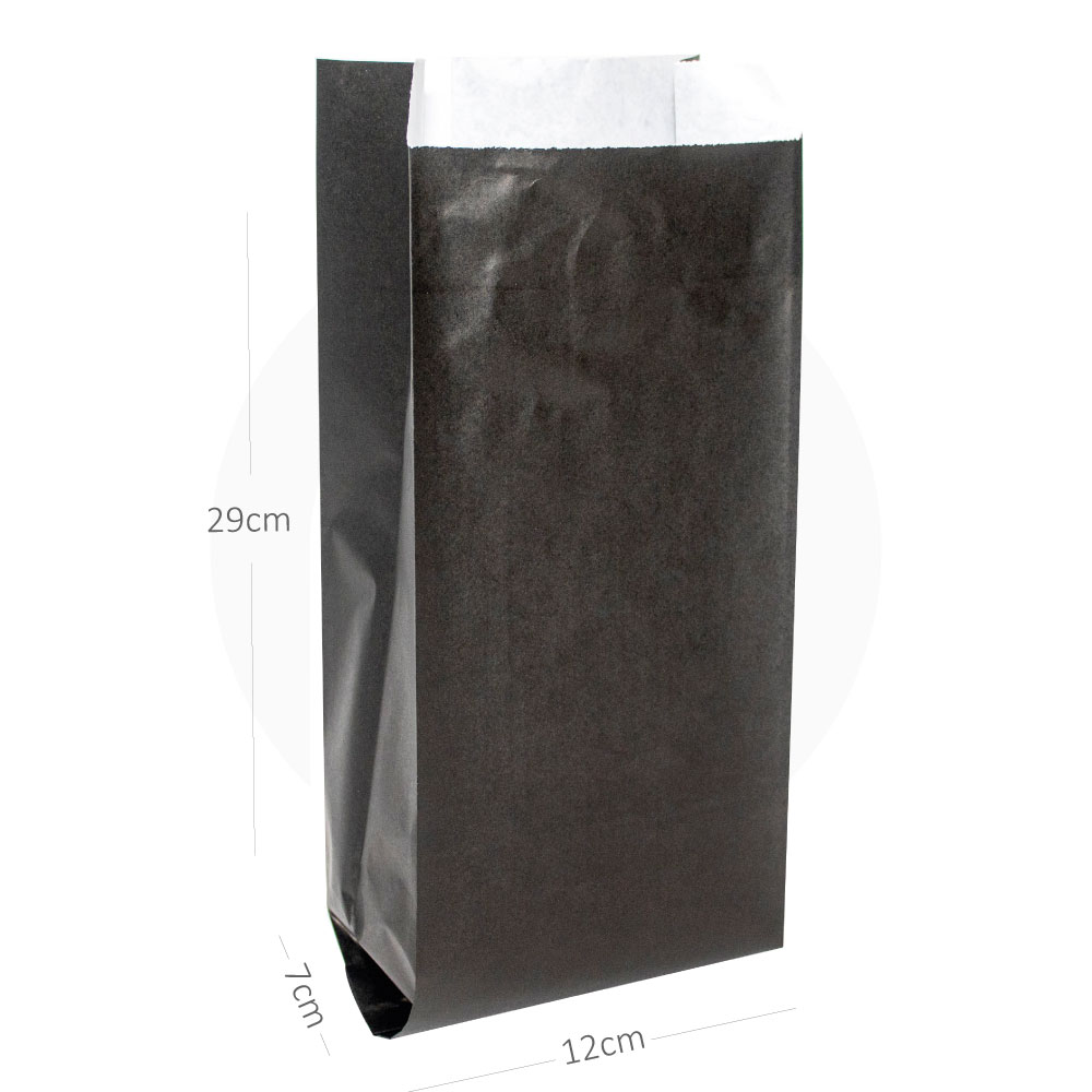 Black - #5 Satchel White Paper Bag 1000/ctn