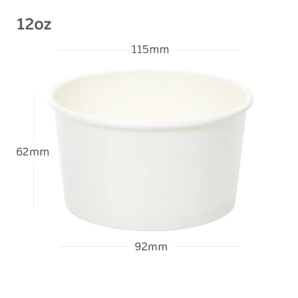 12oz White Paper Soup Cup 500/ctn