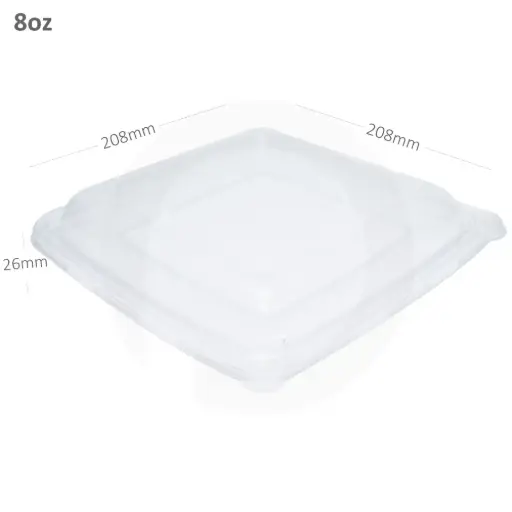 [018008] 208mm PET Plastic Sugarcane Bowl Lid 300/ctn