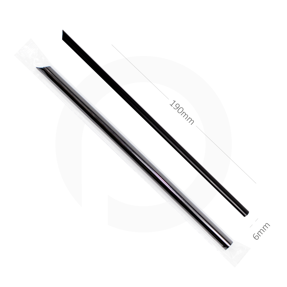 6×190mm Black Spike Straw Film Wrap 4000/Ctn