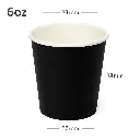Black - 6oz Single Wall White Paper Cup 1000/ctn