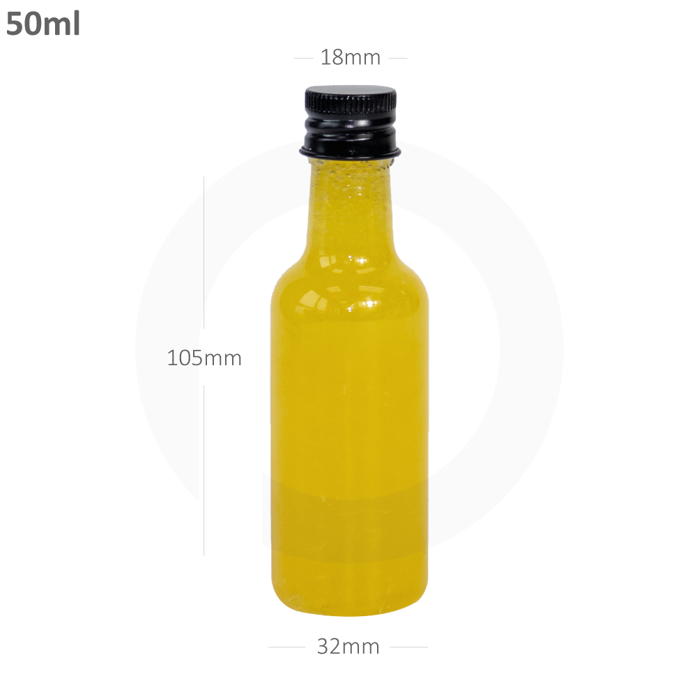 50ml PET Plastic Bottle Matte Black Alu Cap 500/ctn