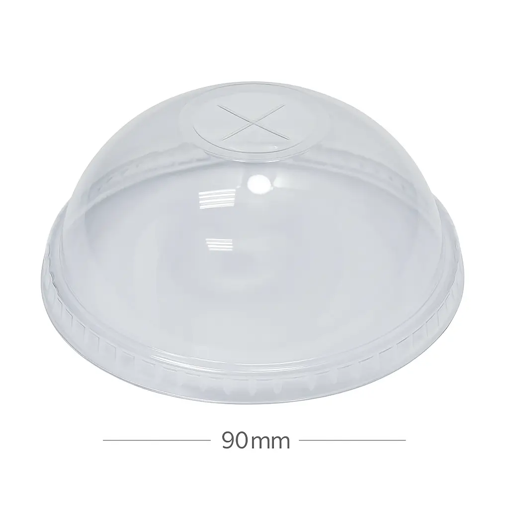 90mm PET Plastic Dome Lid X hole 1000/ctn