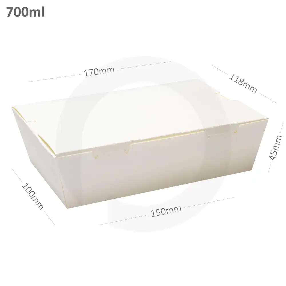 [052006] 700ml A White Paper Lunch Box 200/ctn