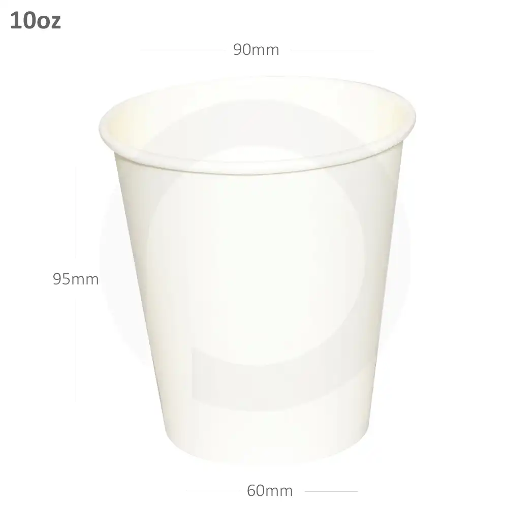 10oz Single Wall White Paper Cup 500/ctn