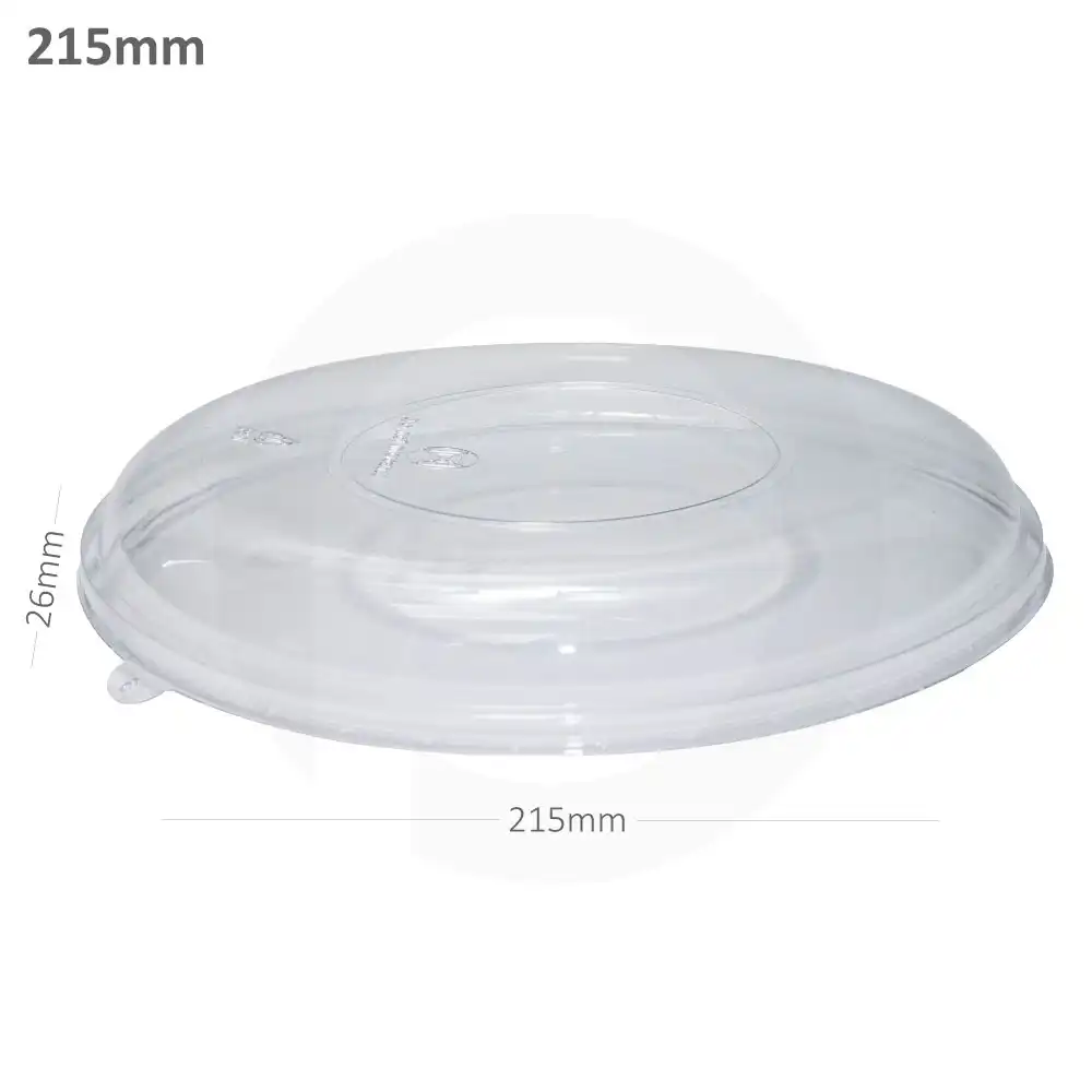 215mm PET Plastic Sugarcane Bowl Lid 300/ctn