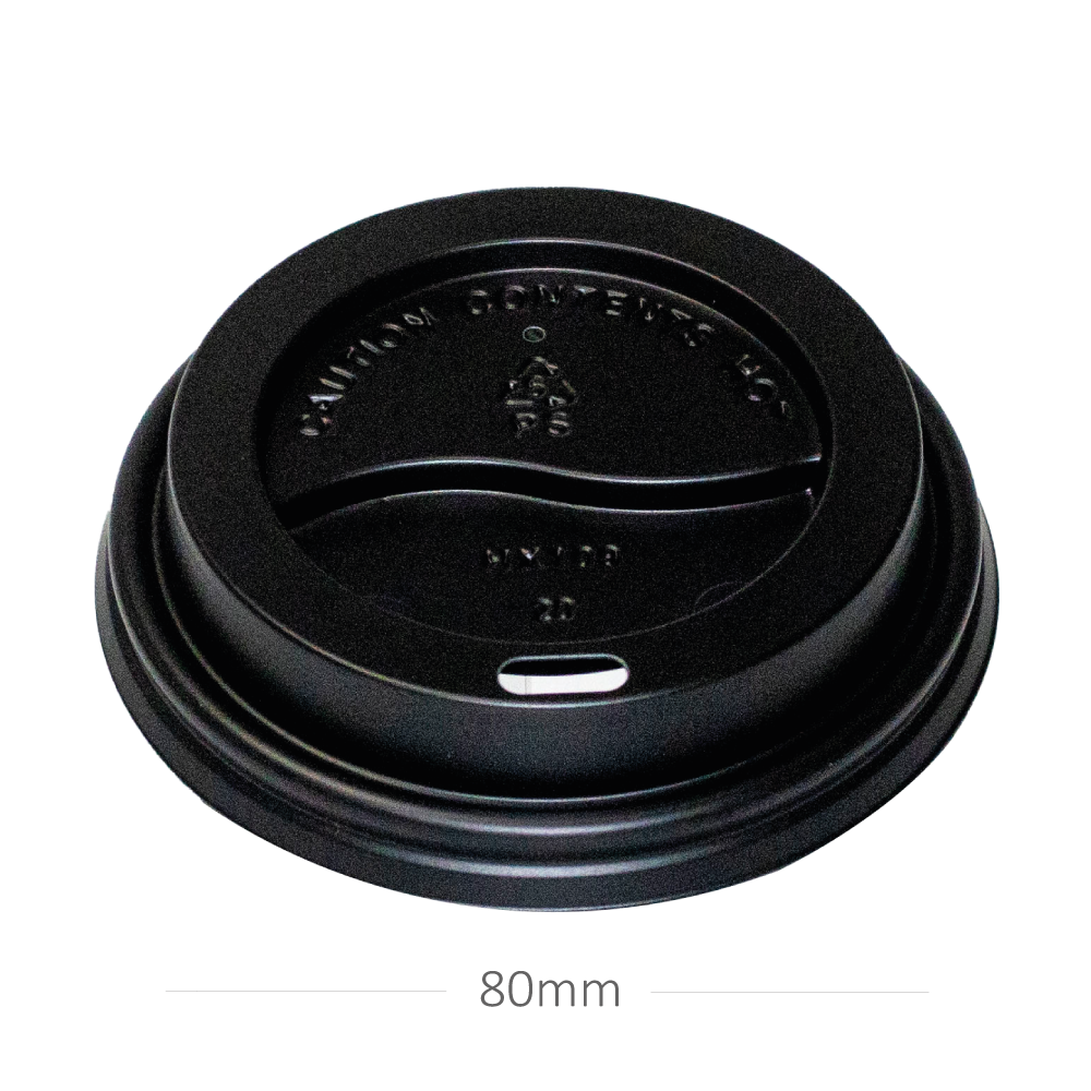 80mm PS Plastic Black No Cap Lid 500/ctn