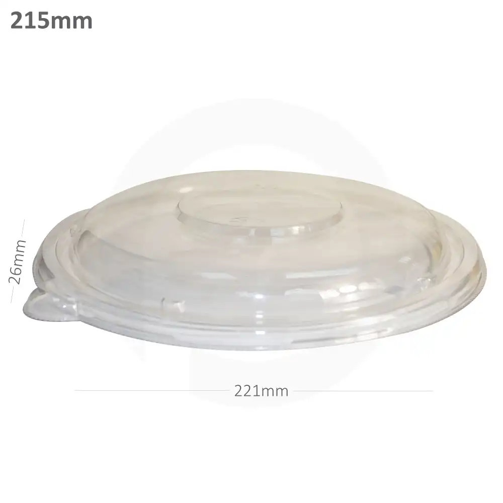 215mm PET Plastic Sugarcane Bowl Lid 300/ctn