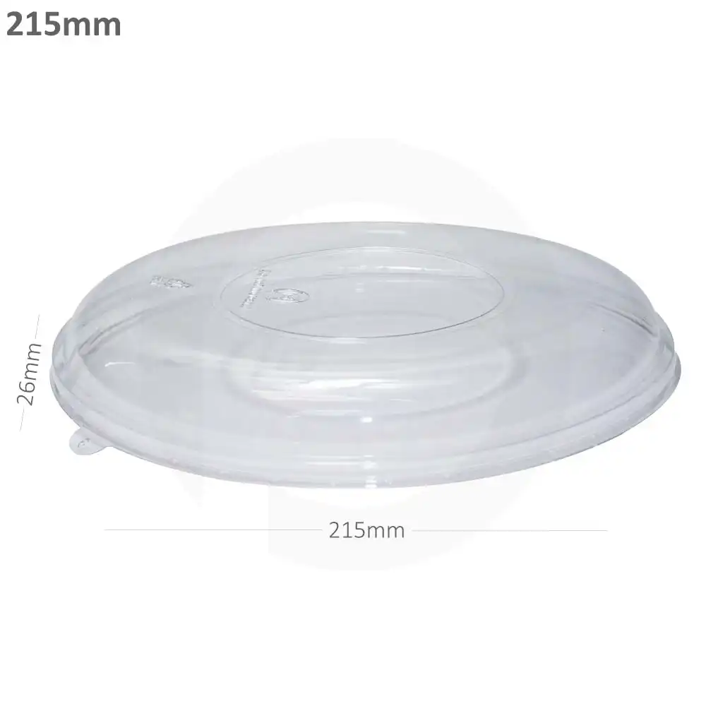 215mm PET Plastic Sugarcane Bowl Lid 300/ctn