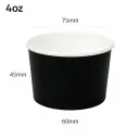 Black - 4oz White Paper Ice Cream Cup 1000/ctn