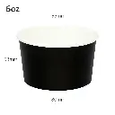Black - 6oz White Paper Ice Cream Cup 1000/ctn