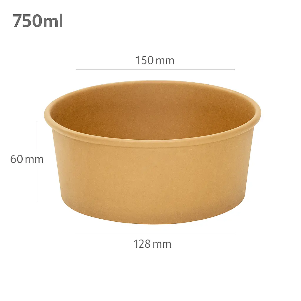 750ml Kraft Paper Salad Bowl 300/ctn