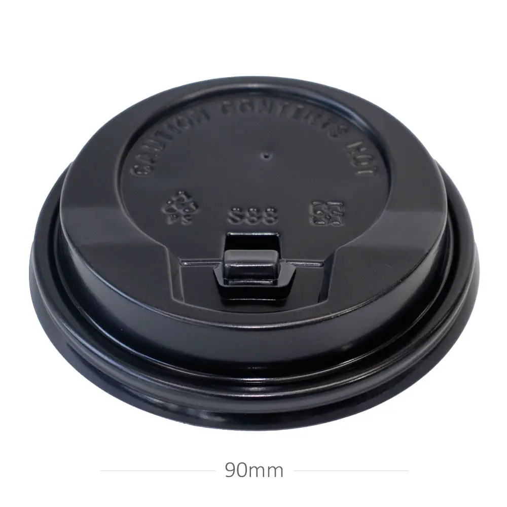 90mm PS Plastic Black with Cap Lid 1000/ctn