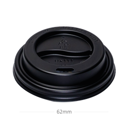 [D015018] 62mm PS Plastic Black No Cap Lid 1000/ctn