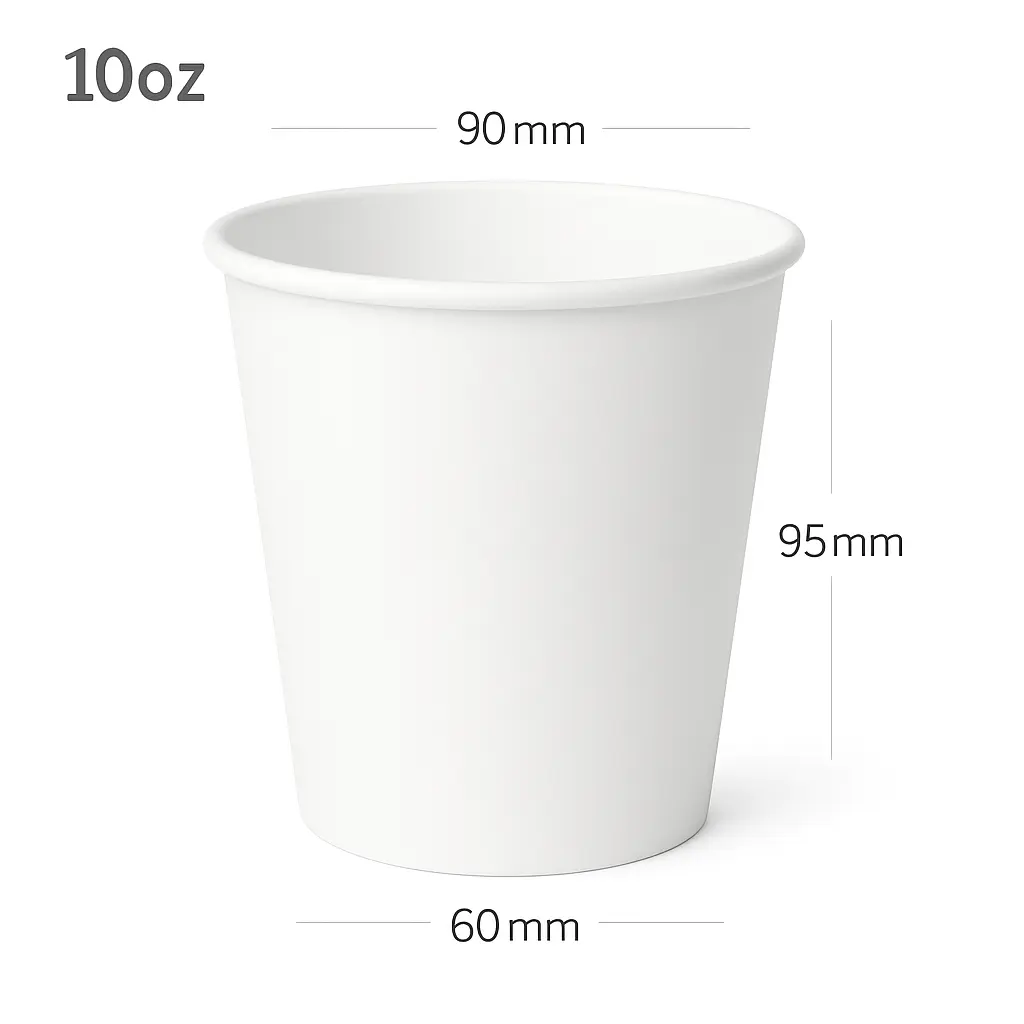10oz Single Wall White Paper Cup 1000/ctn