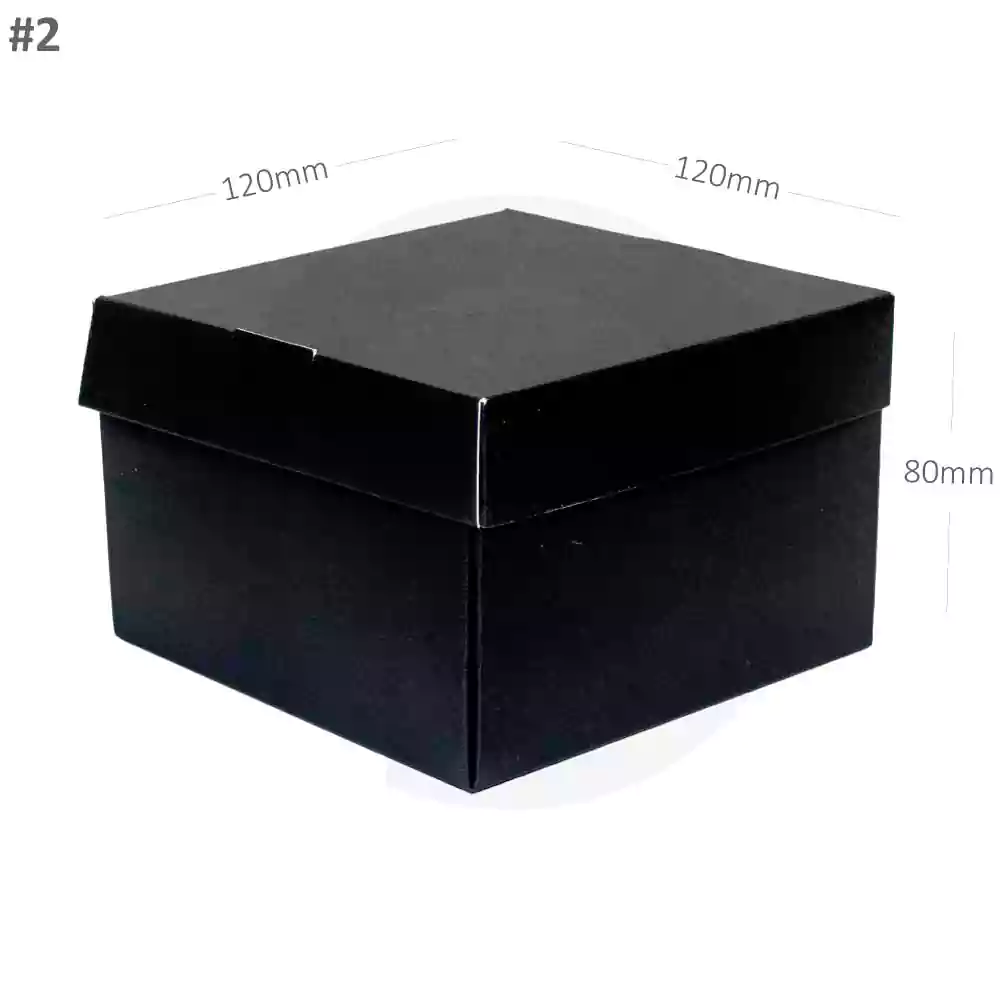 Black - White Paper Top & Bottom Connected  Box 120x120x80mm 200/ctn