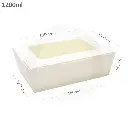 1200ml W White Paper Window Lunch Box 200/ctn