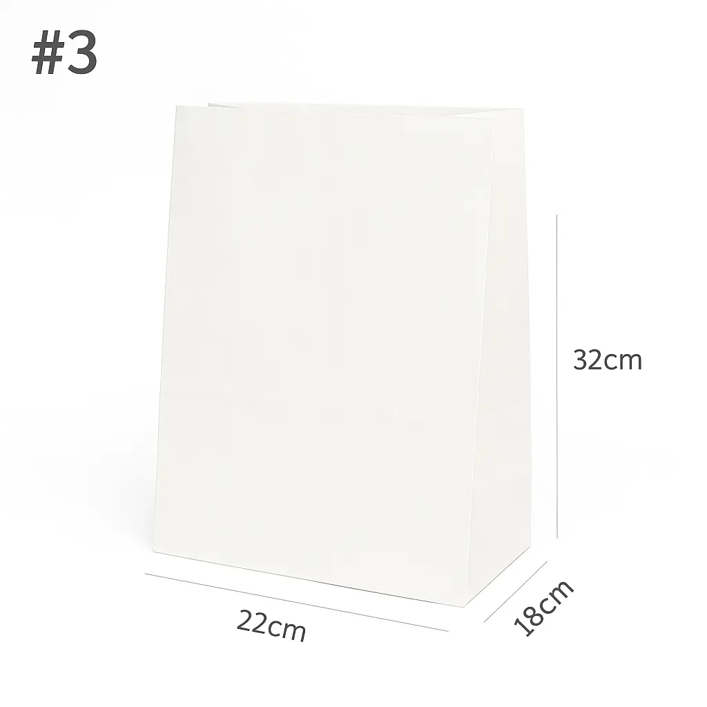 #3 White Paper No Handle Bag 200/ctn