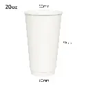 20oz Double Wall White Paper Cup 500/ctn