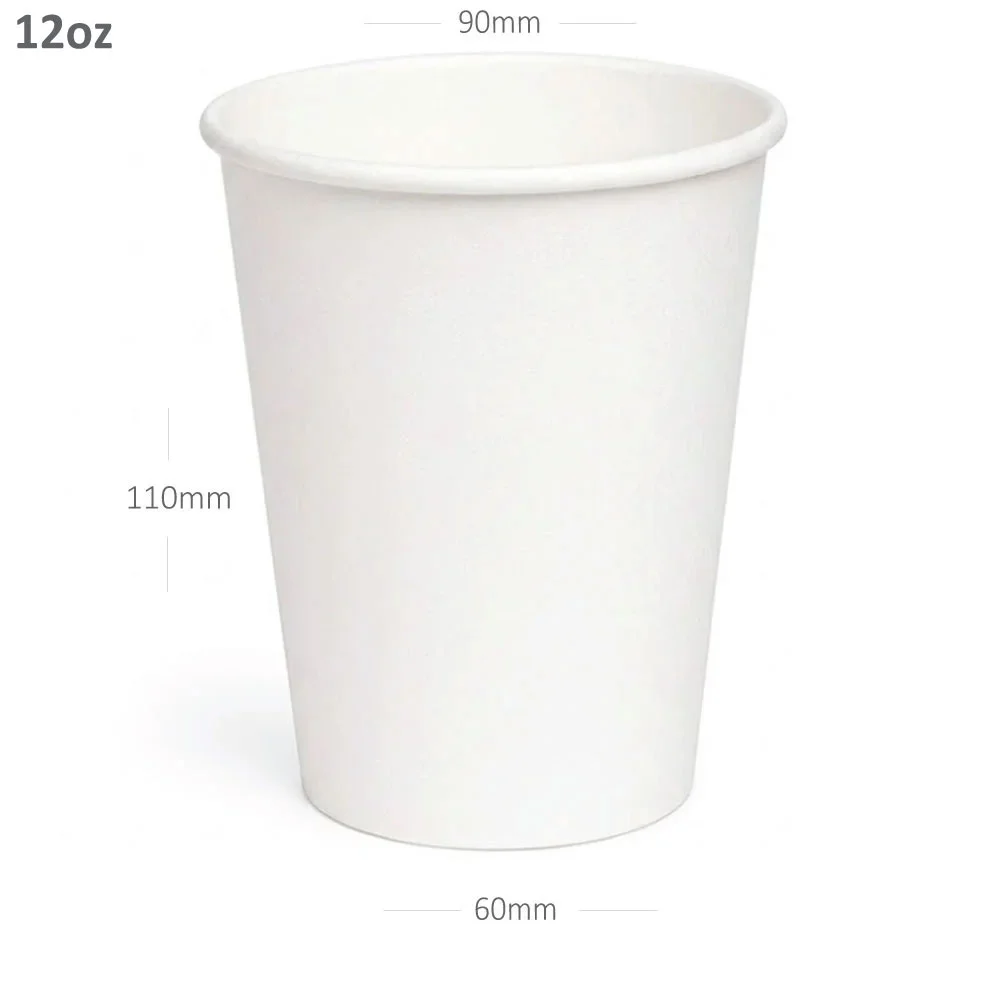 12oz Single Wall White Paper Cup 1000/ctn