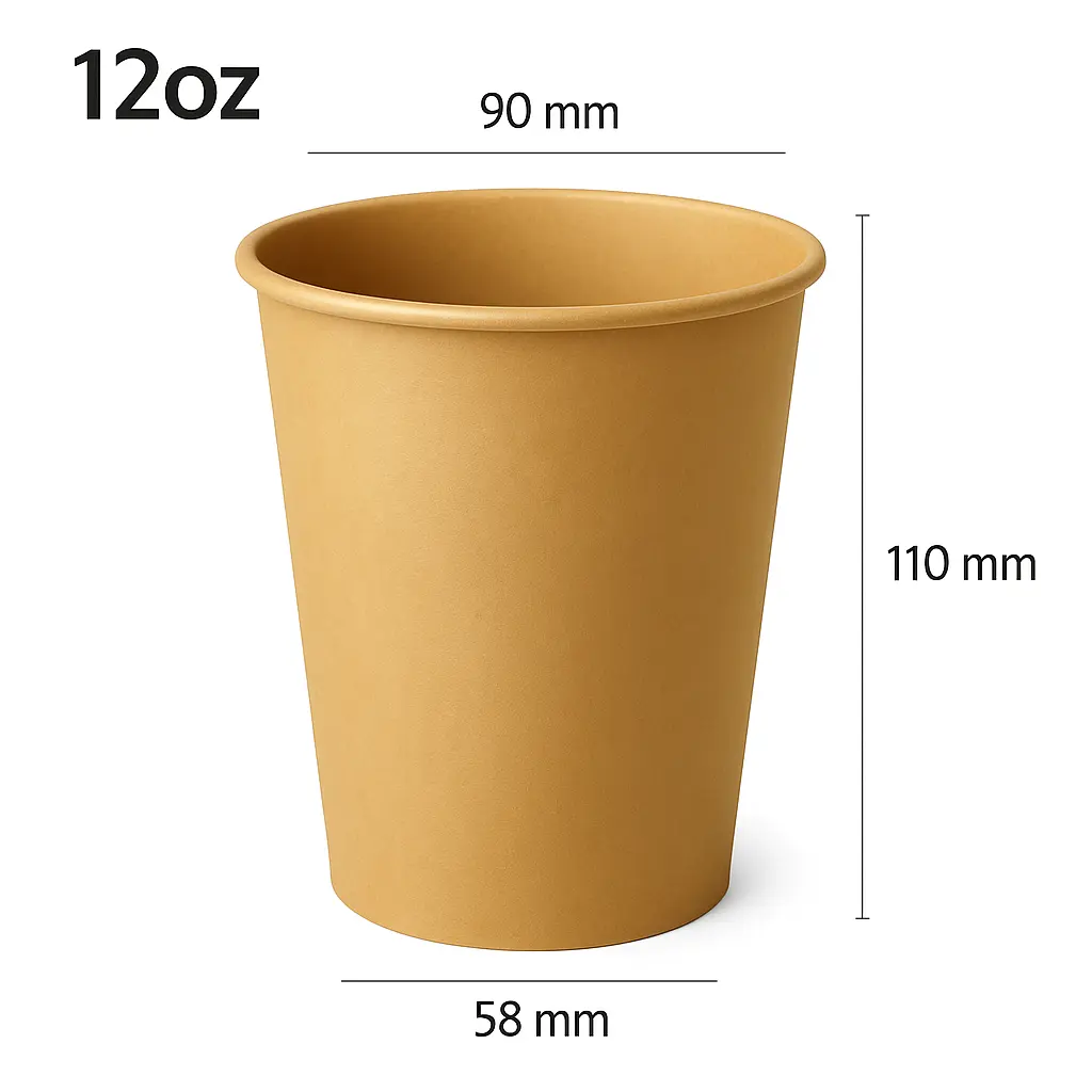12oz Single Wall Kraft Paper Cup 1000/ctn