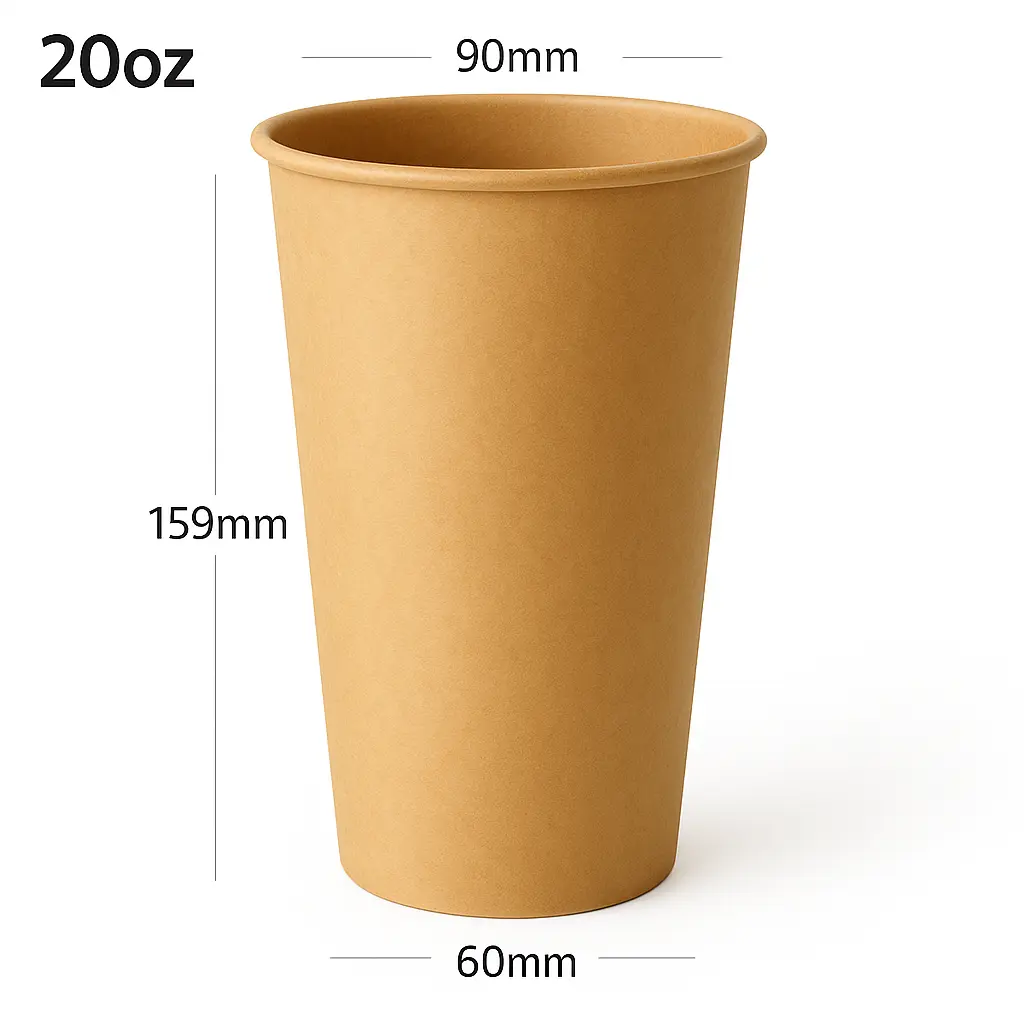 20oz Single Wall Kraft Paper Cup 1000/ctn