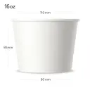16oz White Paper Ice Cream Cup 1000/ctn